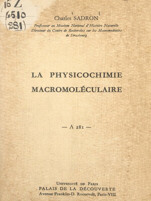 cover image of La physicochimie macromoléculaire